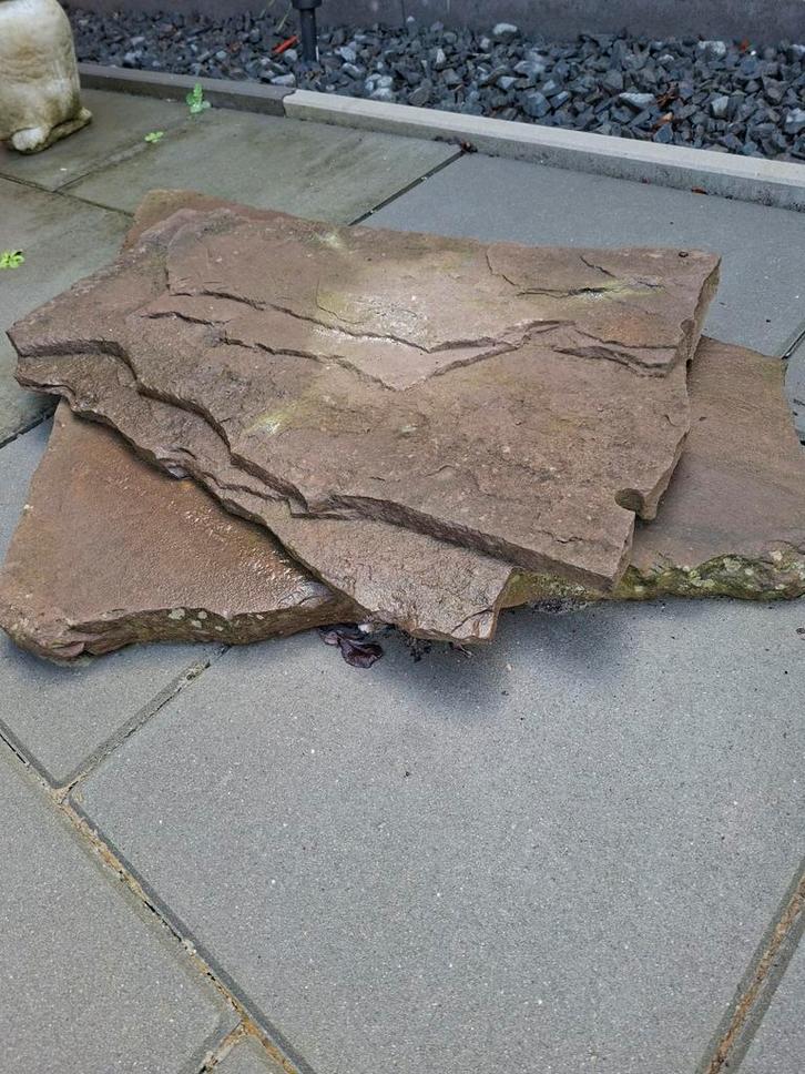 Leisteen tegels - Natuursteen, Tuin en Terras, Tegels en Klinkers, Gebruikt, Terrastegels, Natuursteen, Minder dan 5 m², Ophalen of Verzenden