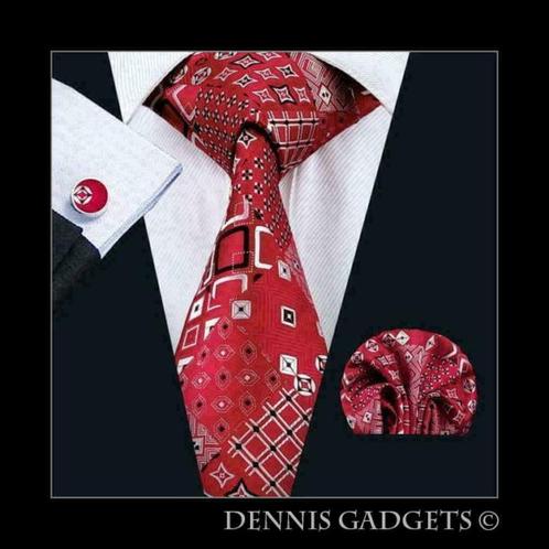 Dennis Gadgets: 100 % zijden stropdas ( 3 delig !! ) DG 1496, Kleding | Heren, Stropdassen, Nieuw, Met patroon, Rood, Ophalen of Verzenden