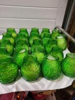 glazen groene kaarsen houders glas 24 stuks, Ophalen of Verzenden