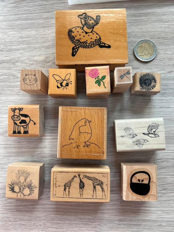 Houten Stempels - Nieuw & Gebruikt - Diverse Merken, Hobby en Vrije tijd, Stempelen, Zo goed als nieuw, Houten stempel, Ophalen of Verzenden