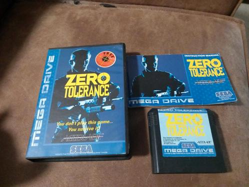 Zero tolerance - sega megadrive - compleet, Spelcomputers en Games, Games | Sega, Gebruikt, Mega Drive, Avontuur en Actie, 1 speler