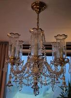 Te koop kristallen kroonluchter met bladgoud, Huis en Inrichting, Ophalen, Zo goed als nieuw, Overige materialen