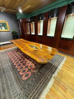 Epoxy gerookt eikenhouten tafel van VanOuds Amsterdam, Ophalen, Gebruikt, 200 cm of meer, 50 tot 100 cm