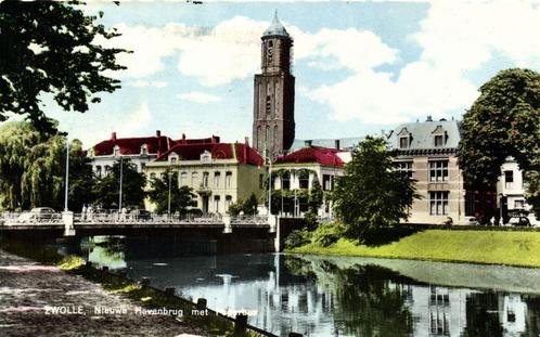 Zwolle, Nieuwe Havenbrug met Peperbus - gelopen, Verzamelen, Ansichtkaarten | Nederland, Gelopen, Overijssel, 1920 tot 1940, Ophalen of Verzenden