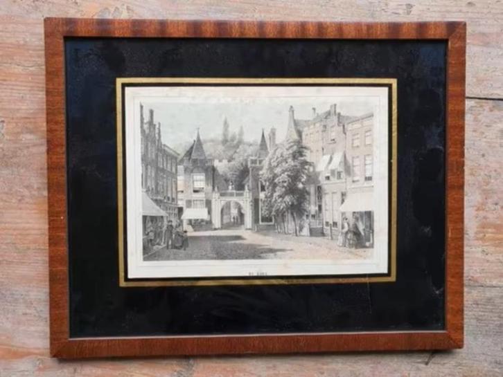 Litho 1859 de burcht Leiden, Antiek en Kunst, Kunst | Litho's en Zeefdrukken, Ophalen