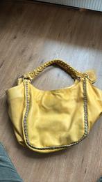 Gele Leren Handtas merk FAB, Ophalen of Verzenden, Gebruikt, Geel, Handtas