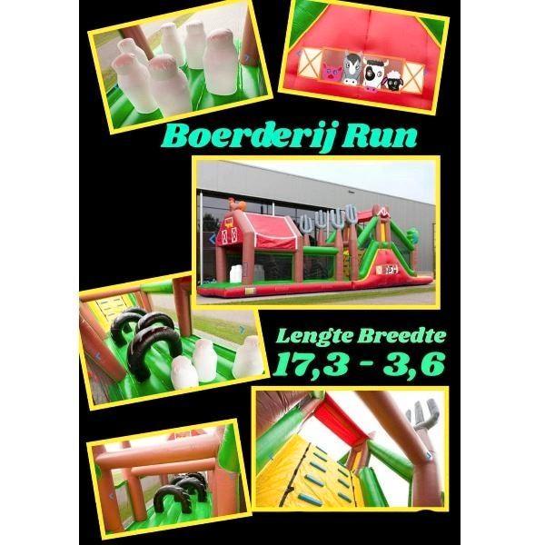 Boerderij Run Stormbaan te koop, Kinderen en Baby's, Speelgoed | Buiten | Springkussens, Gebruikt, Ophalen of Verzenden
