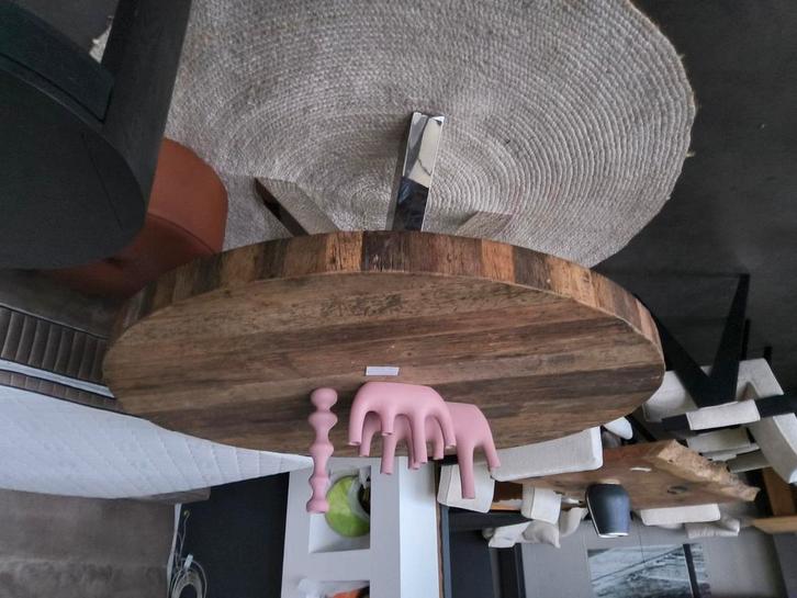 Richmond showmodellen Eettafel BODHI 160 X POOT ZILVER, Huis en Inrichting, Tafels | Eettafels, Zo goed als nieuw, Rond, Ophalen of Verzenden