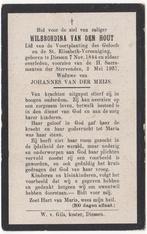 Wilbordina van den Hout 1844 Diessen + 1937 Diessen, 92 jr, Verzamelen, Verzenden