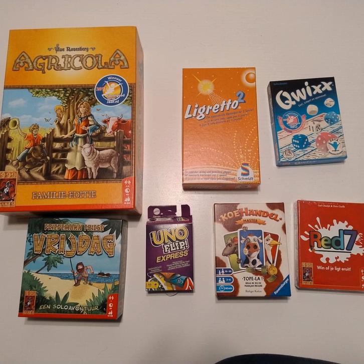 Diverse Bordspellen - Agricola, Ligretto, Qwixx & Meer!, Hobby en Vrije tijd, Gezelschapsspellen | Bordspellen, Gebruikt, Een of twee spelers