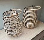 Bamboe Lantaarns / Windlichten - Set van 2, Ophalen, 25 tot 50 cm, Beige, Zo goed als nieuw