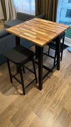IKEA TYBYN tafel en stoelen, Huis en Inrichting, Ophalen, Metaal, 50 tot 100 cm, Vierkant