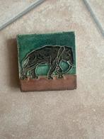Zeldzame cloisonne tegel met Olifant, Antiek en Kunst, Antiek | Wandborden en Tegels, Ophalen of Verzenden