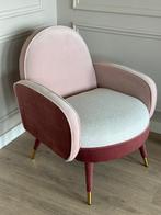 Roze Zuiver fluweel fauteuil, Huis en Inrichting, Fauteuils, Ophalen, Zo goed als nieuw, Minder dan 75 cm, 50 tot 75 cm
