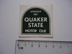 sticker Quaker state motorolie motor olie oil retro, Verzenden, Zo goed als nieuw, Bedrijf of Vereniging