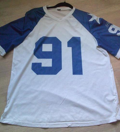 Baseball blauw /wit shirt met gaas en nummers  M, Kleding | Dames, Tops, Gedragen, Maat 38/40 (M), Overige kleuren, Korte mouw