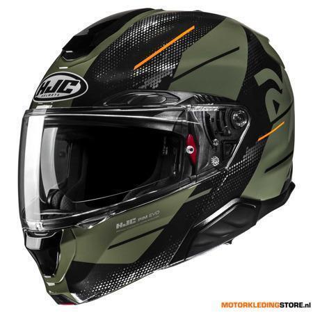 HJC RPHA 91 Blat Systeemhelm, Zwart-Groen-Oranje, Motoren, Kleding | Motorhelmen, Nieuw met kaartje, Ophalen of Verzenden
