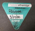 Melissa Etheridge BACKSTAGE PASS Rotterdam 29 maart 2000, Gebruikt, Verzenden, Gebruiksvoorwerp