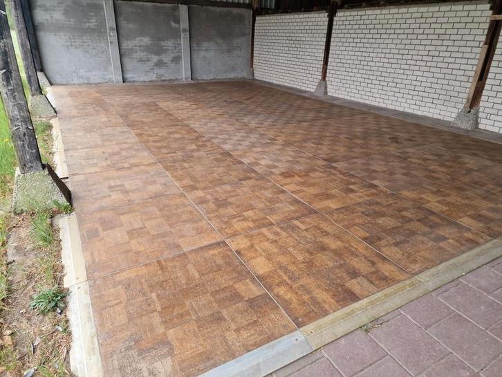 Modulaire Dansvloer - 60m2 Eiken, Doe-het-zelf en Verbouw, Vloerdelen en Plavuizen, Gebruikt, Vloerdelen of -planken, Hout, 150 cm of meer