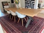 Eettafel robuust met 8 stoelen, Huis en Inrichting, Tafels | Eettafels, Ophalen, 200 cm of meer, 50 tot 100 cm, Zo goed als nieuw