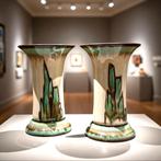 Paar Eskaf plateel vazen, decor “Vandra”, jaren 30, Ophalen of Verzenden