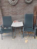 Tuinset met 2 stoelen en tafeltje, Tuin en Terras, Tuinsets en Loungesets, Ophalen, Gebruikt, Aluminium, 2 zitplaatsen