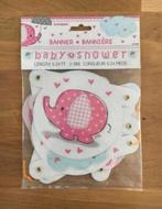 Letterslinger baby shower olifantje roze | babyshower meisje, Ophalen of Verzenden, Nieuw, Versiering, Geboorte of Huwelijk
