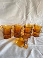 9 espresso kopjes amberkleurig glas Duralex €3,- p/st, Ophalen of Verzenden, Overige stijlen, Kop(pen) en/of Schotel(s), Glas