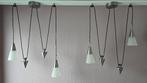 4 hanglampen RVS geborsteld met matglas E14 of G10 fitting, Ophalen of Verzenden, Gebruikt, Glas, 75 cm of meer