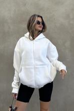Oversized witte sweatshirt (hoodie)met rits - maat XL.Actie!, Wit, Ophalen of Verzenden, Maat 56/58 (XL), Nieuw