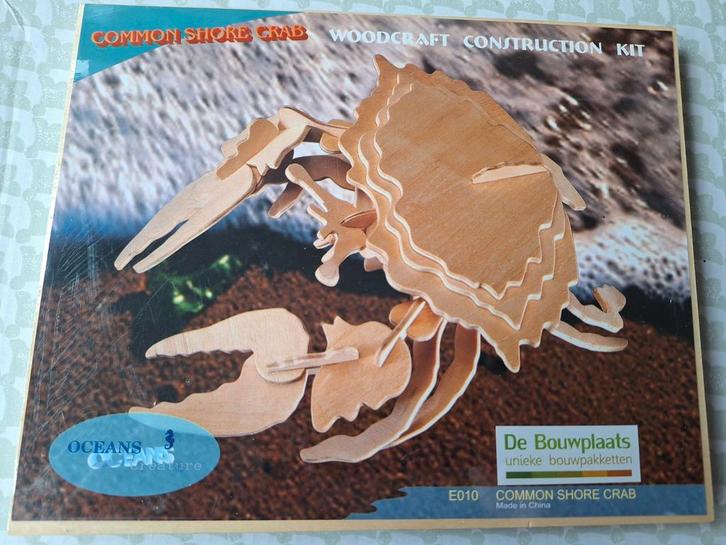 Bouwpakket Krab Hout - De Bouwplaats, Hobby en Vrije tijd, Modelbouw | Auto's en Voertuigen, Nieuw, Overige typen, Groter dan 1:32