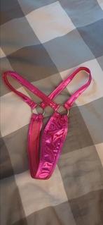 Sexy lak-String roze, clubwear, maat S, nooit gedragen, Verzenden, Roze, String