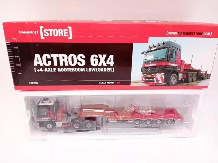 WSI MB ACTROS + NOOTEBOOM DIEPLADER - MAMMOET, Hobby en Vrije tijd, Modelauto's | 1:50, Zo goed als nieuw, Bus of Vrachtwagen