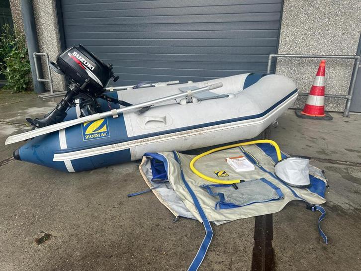 Zodiac rib  boot met suzuki 4pk 4t vaarklare set + onderdele, Watersport en Boten, Bootonderdelen, Gebruikt, Overige typen, Motorboot