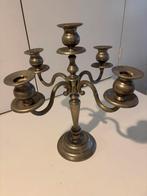 Vijfarmige zilverkleurige kandelaar, Antiek en Kunst, Ophalen of Verzenden, Overige materialen