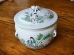 Porseleinen deksel pot China Fencai, kalligrafie, krab, Verzenden