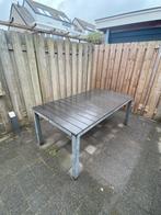 Sterke donkergrijze tuintafel - Composiet & Metaal, Ophalen, Gebruikt, Rechthoekig, Metaal