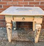 Bohostyle bijzettafel salontafel plantentafel vintage grijs, Huis en Inrichting, Ibiza bohemian, Vierkant, 55 tot 75 cm, Zo goed als nieuw