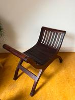 Teak houten kruk en bijzettafel in één, Ophalen, Gebruikt, Hout