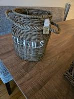 Rieten mand met handvatten - Riviera Maison stijl, Mand, Rond, Ophalen of Verzenden, Zo goed als nieuw