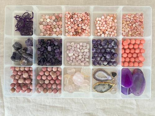 Partij natuur- en (half)edelsteen kralen, Hobby en Vrije tijd, Kralen en Sieraden maken, Nieuw, Kraal, Ophalen of Verzenden