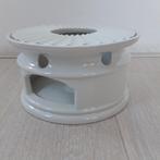 Wit aardewerk theelicht, werkt op waxinelichtjes, Overige typen, Ophalen of Verzenden, Zo goed als nieuw, Overige stijlen