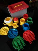 28 delig kompleet Kinder servies in opbergbox, Ophalen of Verzenden, Gebruikt, Kunststof