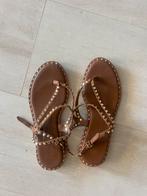 Leren cognac sandalen Valentino look maat 39, Kleding | Dames, Schoenen, Verzenden, Zo goed als nieuw, Bruin, Sandalen of Muiltjes