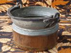 Mooie antieke Oosterse kookpot van koper en ijzer 22,2 cm., Ophalen of Verzenden