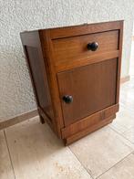 Vintage Art Deco Nachtkastje - Hout, Lade & Deurtje, Ophalen, Gebruikt, 55 tot 70 cm, 45 tot 65 cm