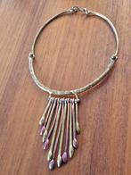 Vintage Modernistische Brutalistische ketting Messing/Koper, Ophalen of Verzenden, Overige materialen
