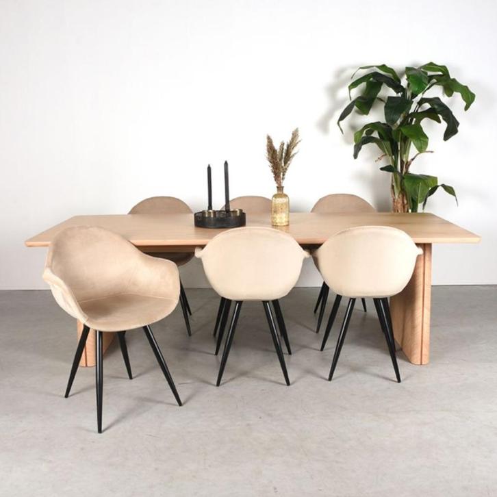 Faillissement uitverkoop Eettafel June 210x100 Label 51, Huis en Inrichting, Tafels | Eettafels, Nieuw, 50 tot 100 cm, 200 cm of meer