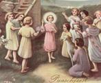 Zalig Paaschfeest oude religieuze paaskaart 1932, Verzamelen, Ansichtkaarten | Themakaarten, Verzenden, 1920 tot 1940, Gelopen
