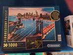 Clementoni puzzel New York at night fluoriscerend, Ophalen of Verzenden, 500 t/m 1500 stukjes, Zo goed als nieuw, Legpuzzel